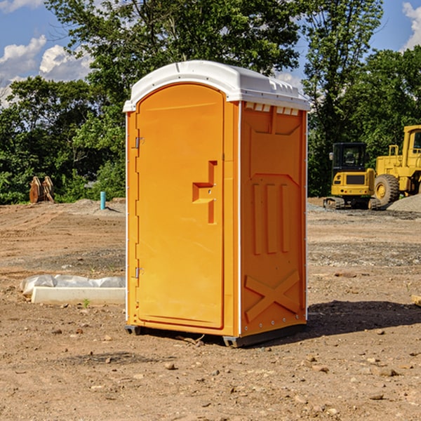 how often are the porta potties cleaned and serviced during a rental period in Huntington